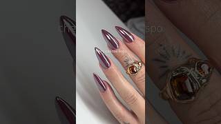 Malaga Wine from Opi with chrome  nails chromenails fallnails burgandynails nailinspo [upl. by Maillliw]