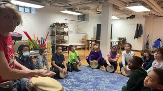 Fanga Alafia with djembe  lower elementary [upl. by Thordia]