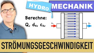 Kontinuitätsgleichung  Wärmetauscher  Strömungsgeschwindigkeit  Rohrdurchmesser  Hydromechanik [upl. by Em101]