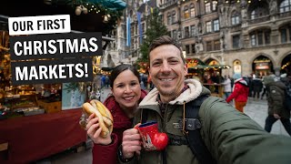 We visited our first German CHRISTMAS MARKETS 🎄 Munich Germany [upl. by Scribner549]