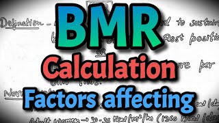 BMR definition factors affecting measurementnormal value [upl. by Sergu]