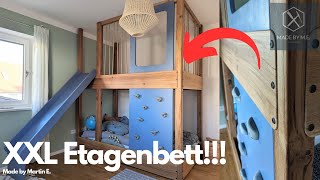 XXL Kinderbett mit Rutsche Kletterwand und zwei Etagen  Etagenbett Teil 2 [upl. by Adnorehs]