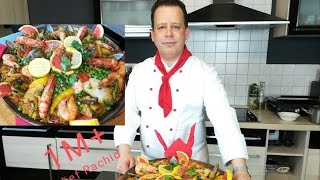 بايلا بالسمك وفواكه البحر على الطريقة الاسبانية جد سهلة ومبسطة شهيوات رمضانية 🌙 recetta de paella [upl. by Vina39]