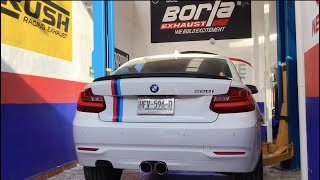 BMW 220i con Resonador y Terminales Borla Downpipe Tubería de Acero Soldado con Laser [upl. by Nimar927]