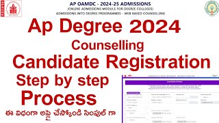 AP Degree 2024 Counselling Registration Process Step by step  Ap degree latest news 2024 [upl. by Pitarys]