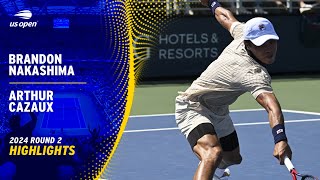 Brandon Nakashima vs Arthur Cazaux Highlights  2024 US Open Round 2 [upl. by Grane]