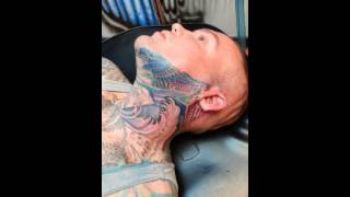 😱 Face Tattoo 💉Biomechanical Color By Shadowink [upl. by Au230]