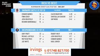 Richmondshire CC 1st XI v Barnard Castle CC 1st XI [upl. by Alag976]