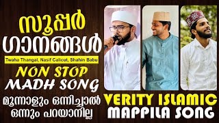 സൂപ്പര്‍ ഗാനങ്ങള്‍ Non Stop Madh Songs Verity Mappila Songs Twaha Thangal Nasif Shahin Babu [upl. by Bottali]