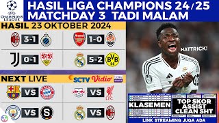 HASIL LIGA CHAMPION TADI MALAM 2024  Real Madrid vs Dortmund Juventus Milan Arsenal UCL Klasemen [upl. by Haimerej30]