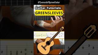 GREENSLEEVES Fingerstyle 🎸 Tutorial  TABS greensleeves guitarlesson guitar shorts [upl. by Saul997]