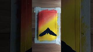 Very easy small sunset painting😱 tranding shorts viral short [upl. by Carver]