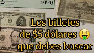 Billete de 5 dólares de Lincoln 💵 VALIOSOS y Series Especiales con estrella Precio  Sello de Color [upl. by Gnex735]