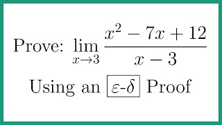 Prove Using the EpsilonDelta Definition of the Limit [upl. by Yeznil]