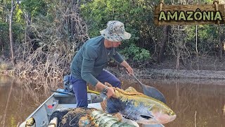 PESCAMOS o maior TAMBAQUI do LAGO Pesca Ribeirinha em um rio selvagem [upl. by Denten160]