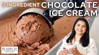 Easy Homemade Chocolate Ice Cream  3 Ingredient Ice Cream Recipe [upl. by Julina]