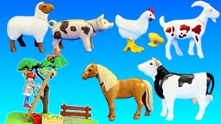 Playmobil Farm Apple Harvest Barn Animals Building Set Build Review [upl. by Jeniece]