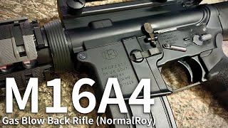 M16A4 Airsoft Gas Blowback Rifle quick unboxing and grip changing guild [upl. by Ecnahs360]