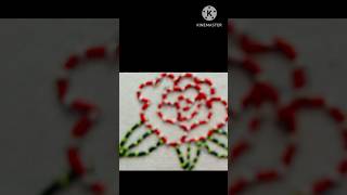 Very easy couching stitch flower design shorts handembroidery shortsfeed shortsviral youtube [upl. by Danny476]