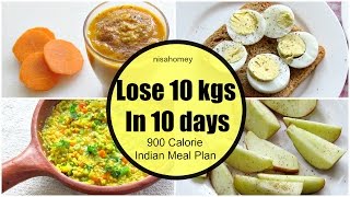 How To Lose Weight Fast 10 kgs in 10 Days  Full Day Indian DietMeal Plan For Weight Loss [upl. by Annhoj]