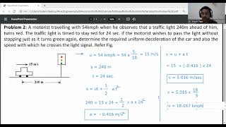 Problem 5 Kinematics of linear motionExample based on uniform accelerationEngineering mechanics [upl. by Einahpets748]