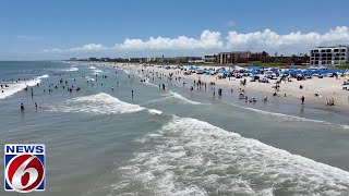 Thousands flock to Brevard County beaches for the Fourth of July [upl. by Arualana]