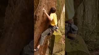 Taking falls from a scary British highball climb bouldering [upl. by Adelaida248]