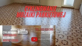 Cyklinowanie mozaiki parkietowej  buk  merbau [upl. by Alim]