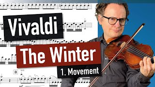 A Vivaldi  Winter 1 Movement  The Four Seasons  violin sheet music  piano accompaniment [upl. by Notgnihsaw]