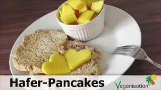 HaferPancakes VEGAN Zuckerfrei schnell amp einfach veganisationde [upl. by Ecnarolf]