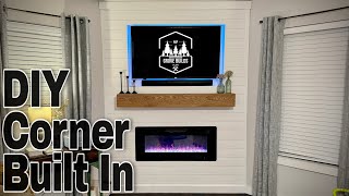 How To Build A Corner Entertainment Center With A Fireplace  Easy Built Ins [upl. by Vivi]