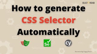 How to generate CSS Selector automatically  cssSelector in Cypress Selenium and Playwright [upl. by Pru]