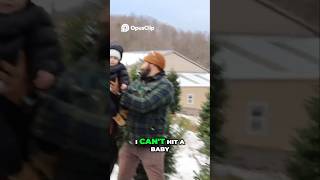 Vlogmas Day 1 Christmas Tree Farm Chaos 😂 snowballfight vlogmas funny fun [upl. by Ayatnohs40]