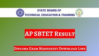 AP SBTET Result 2023 – Diploma Exam Marksheet Download Link [upl. by Avat]