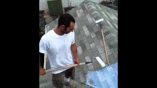 How to seal amp waterproof roof with a clear elastomeric [upl. by Davies673]