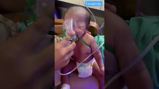 Nebuliser Given medical cute newborn [upl. by Iohk]