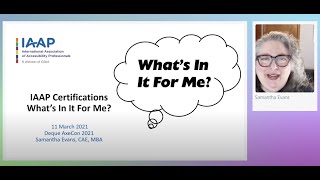 IAAP Certifications What’s In It For Me  axecon 2021 [upl. by Assital]