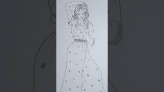 Easy drawing a traditional girlbeautiful girl drawing shorts shortsfeed ytshorts youtubeshorts [upl. by Natloz]