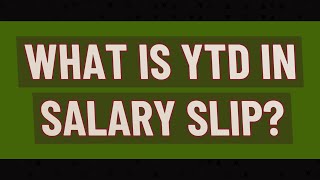 What is YTD in salary slip [upl. by Sahcnip]