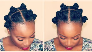 HOW TO  EASIEST BANTU KNOTS SHORT NATURAL HAIR TWA  Tondie Phophi [upl. by Anaujal]