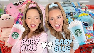 BABY PINK 🌸👛 VS BABY BLUE 🩵💎 TARGET SHOPPING CHALLENGE [upl. by Aicilet403]