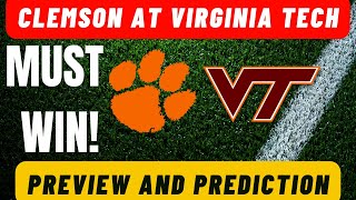 CLEMSON AT VIRGINIA TECH PREVIEW AND PREDICITION [upl. by Gargan518]