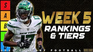 Top 40 Wide Receiver Rankings  Week 5 Fantasy Football [upl. by Ahsatam]