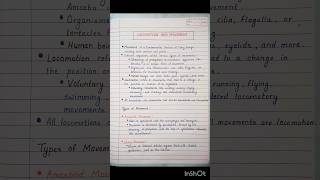 Locomotion and Movement Notes  Class 11  Biology  NEET  CBSE  HSC shorts neet neetnotes [upl. by Inness]