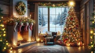 Snowy Christmas Eve by the Tree  Enjoy Holiday Ambience [upl. by Consolata]