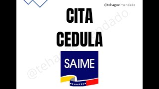 cita cedula saime  cómo pedir la cita de la cedula  cedula SAIME [upl. by Addison]