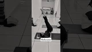 Yoga time 😊 subscribe likeandsubscribe yoga halasana health happiness practice trend fyp [upl. by Ennairb]