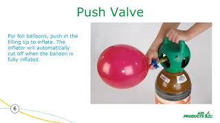 Balloonium Push Valve Inflator Operational Instructions for use [upl. by Niram]