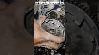 Clutch washer fitting  fitting hero bike 👍 kundan auto parts mechenical clutch washer ki jankari [upl. by Oilicec]