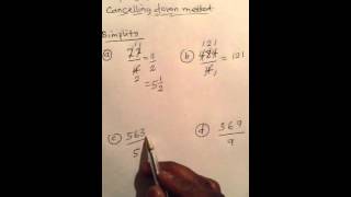 Simplifying fractions using cancelling down method [upl. by Ahsakal]